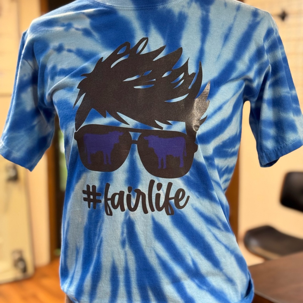 Blue Tie-Dye Kids Shirt with Graphic Print